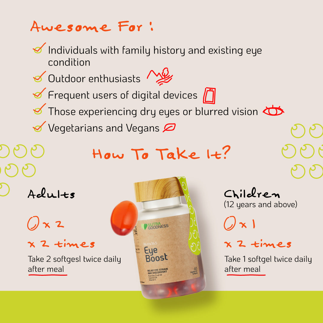 Nutra Goodness Nutra365 Eye Boost 30s - Support Healthy Vision & Relieve Eye Strain