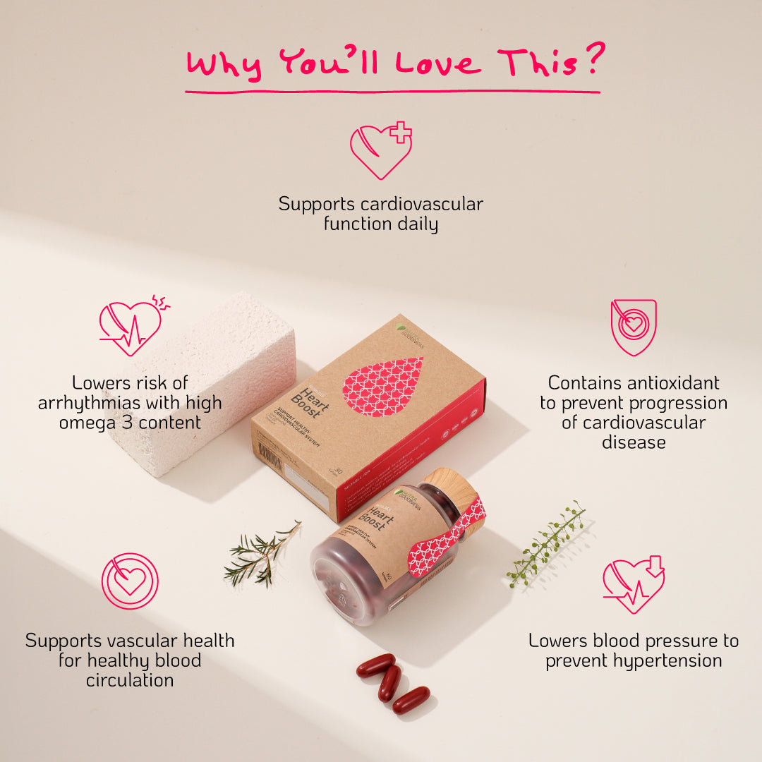 Nutra365 Heart Boost 30s - Support Healthy Cardiovascular System & Blood Circulation