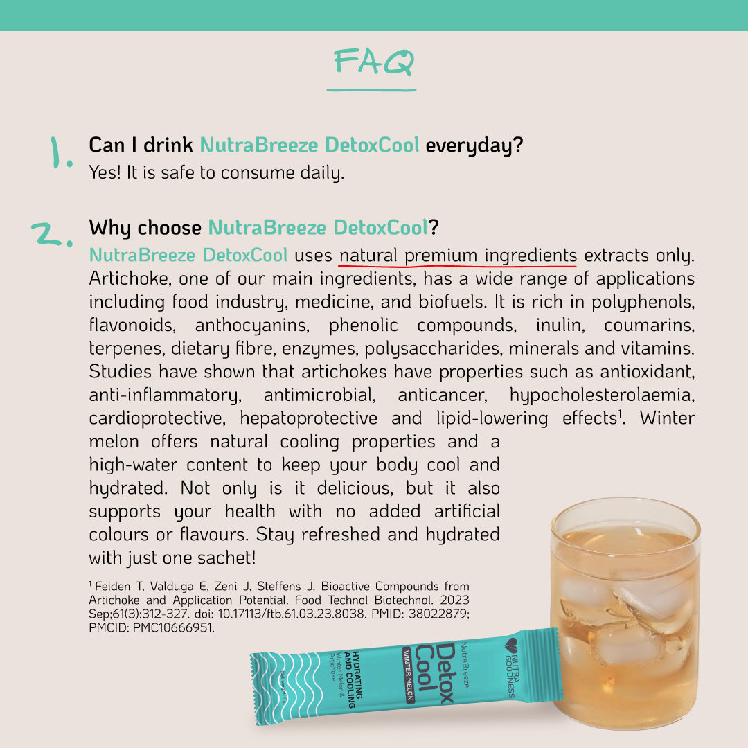 NutraBreeze DetoxCool (Corn/Winter Melon) 10s - Provide Hydration & Support Electrolyte Balance