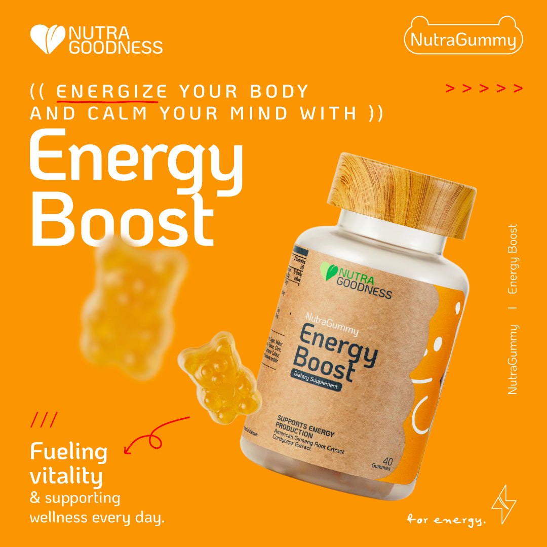 NutraGummy Energy Boost 40s - Support Natural Energy Levels, Health & Wellbeing