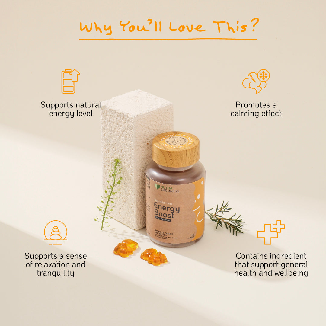 NutraGummy Energy Boost 40s - Support Natural Energy Levels, Health & Wellbeing