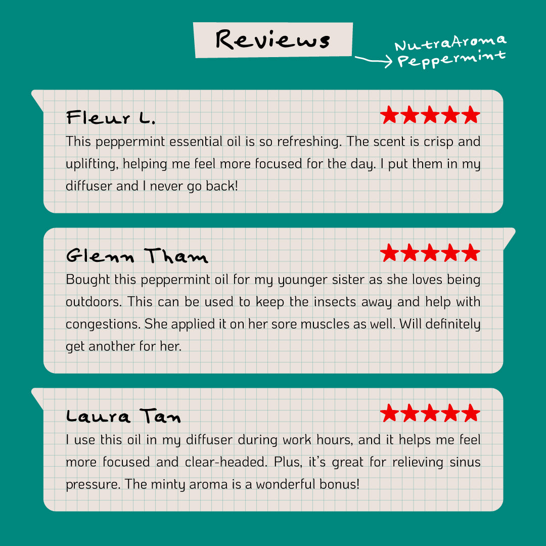 NutraAroma Pure Essential Oil Peppermint 30ml - Relieve Nasal Congestion & Natural Insect Repellent