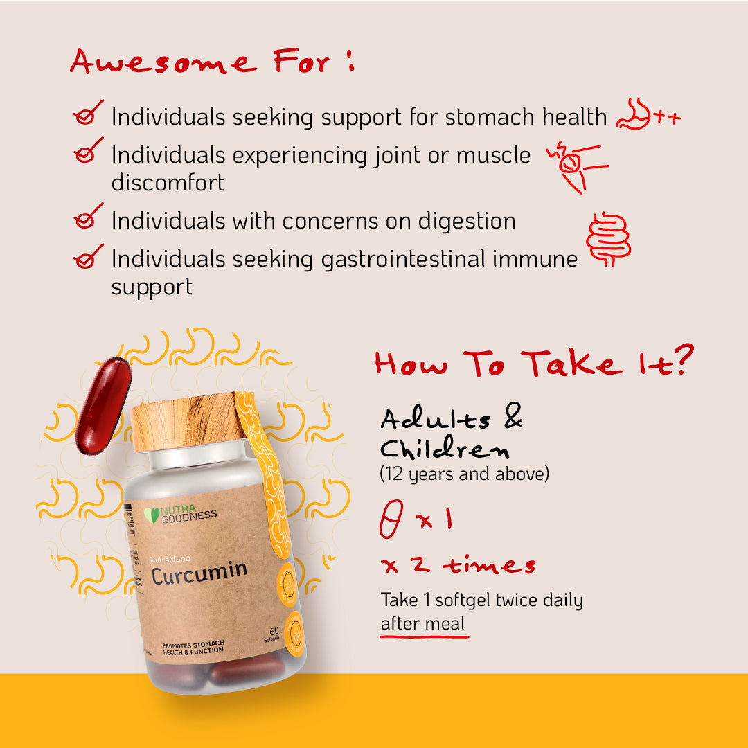 Nutra Goodness NutraNano Curcumin 30s - Support Gut Wellness & Relieve Bloat