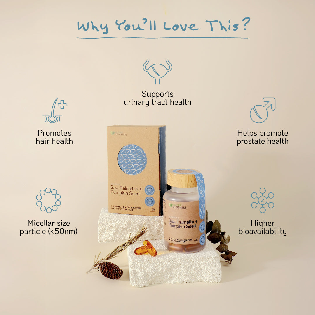 NutraNano Saw Palmetto + Pumpkin Seed 30s – Support Prostate Health & Urinary Tract