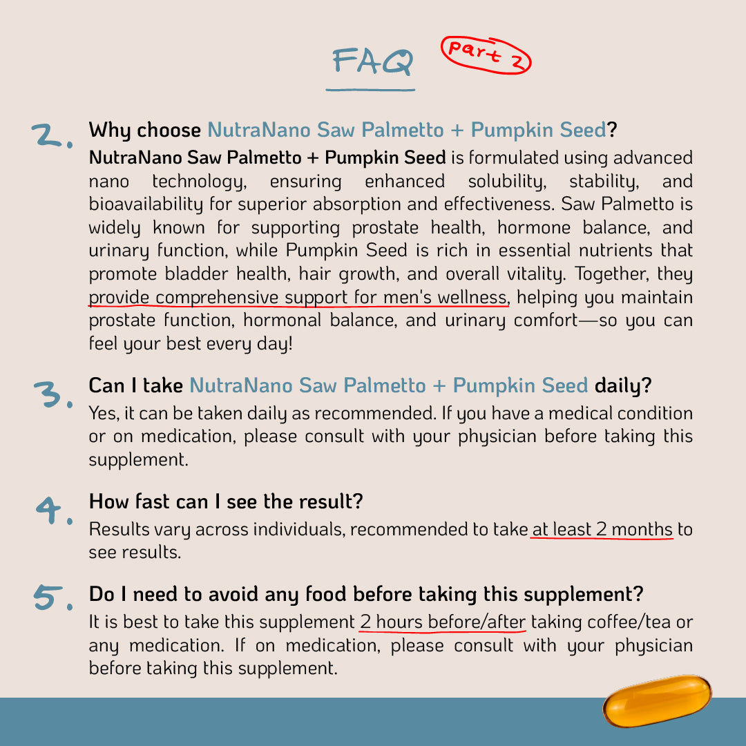 NutraNano Saw Palmetto + Pumpkin Seed 60s – Support Prostate Health & Urinary Tract