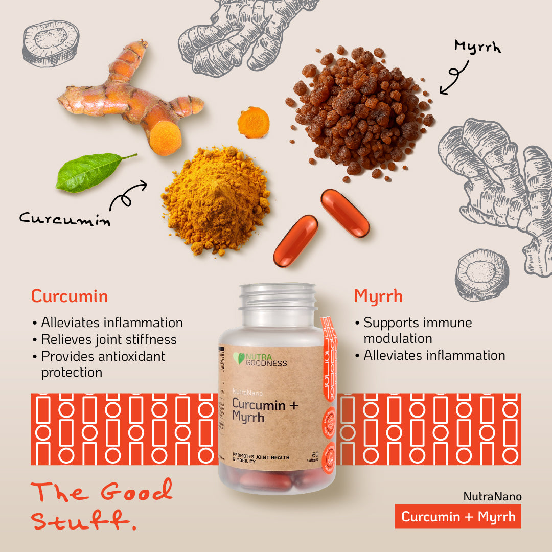 NutraNano Curcumin + Myrrh 60s – Promote Healthy Joint Function & Relieve Stiffness