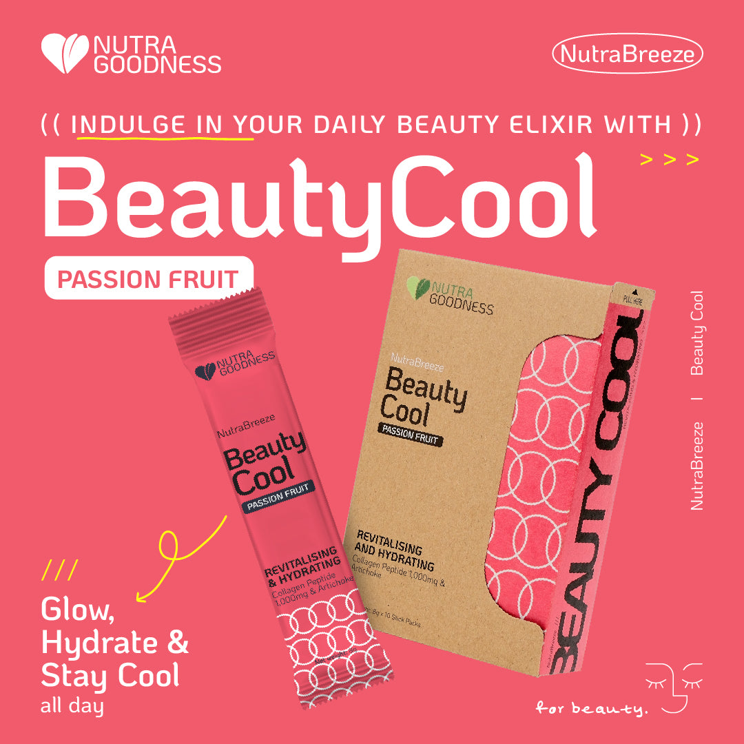 Nutra Goodness NutraBreeze BeautyCool Collagen 1000mg (Passion Fruit) 10s - Support Skin Hydration & Elasticity