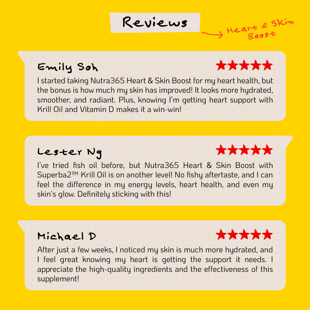 Nutra Goodness Nutra365 Heart & Skin Boost 30s - Improve Heart & Skin Health, Reduce Inflammation