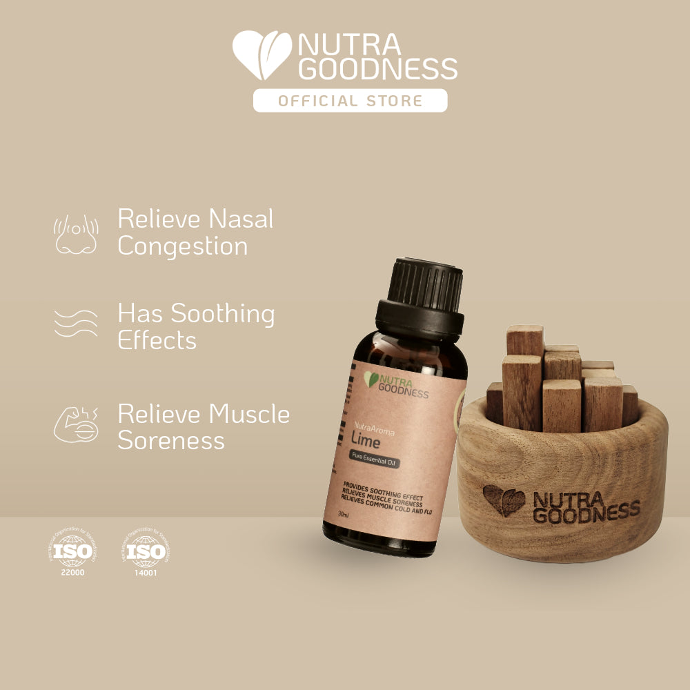 Nutra Goodness Serenity Set - NutraAroma Pure Essential Oil 30ml + Zen Wood Aroma Diffuser