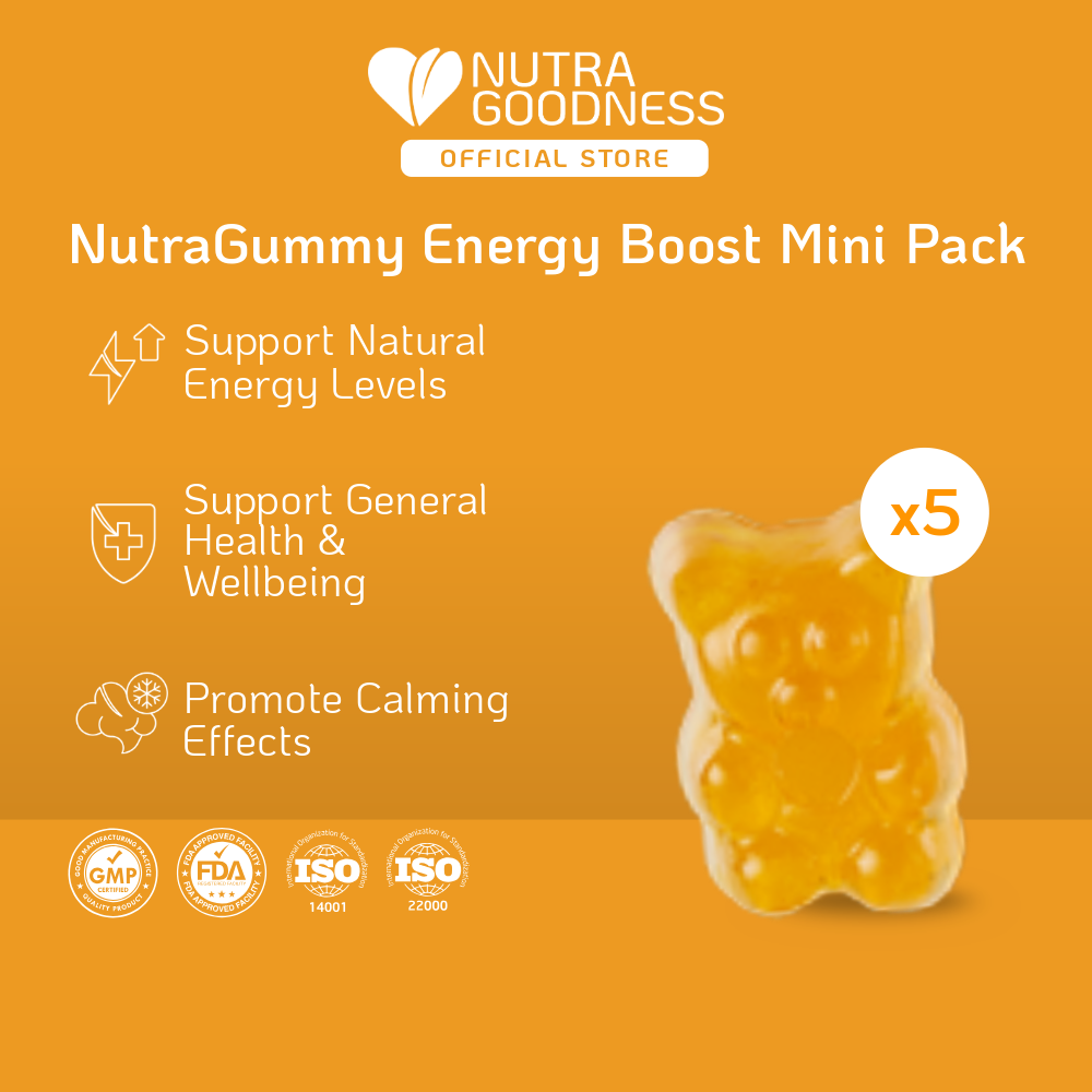 NutraGummy Energy Boost 5s - Support Natural Energy Levels, Health & Wellbeing