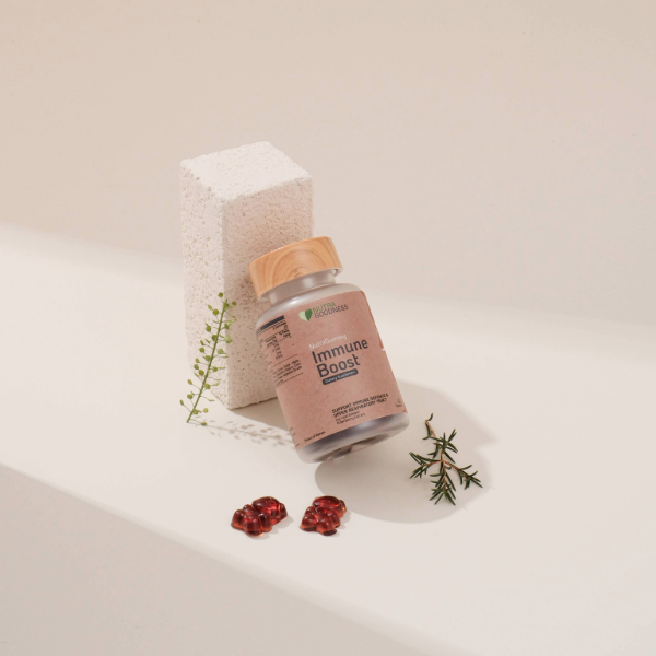 A bottle and packaging of Antioxidant & Immune System Booster Supplement
