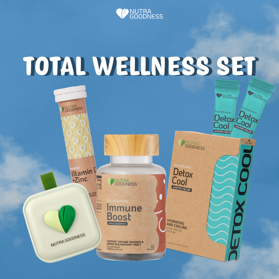 [Total Wellness Set] NutraGummy Immune Boost 40s + NutraBreeze DetoxCool + NutraFizz Effervescent + Wellness Pod