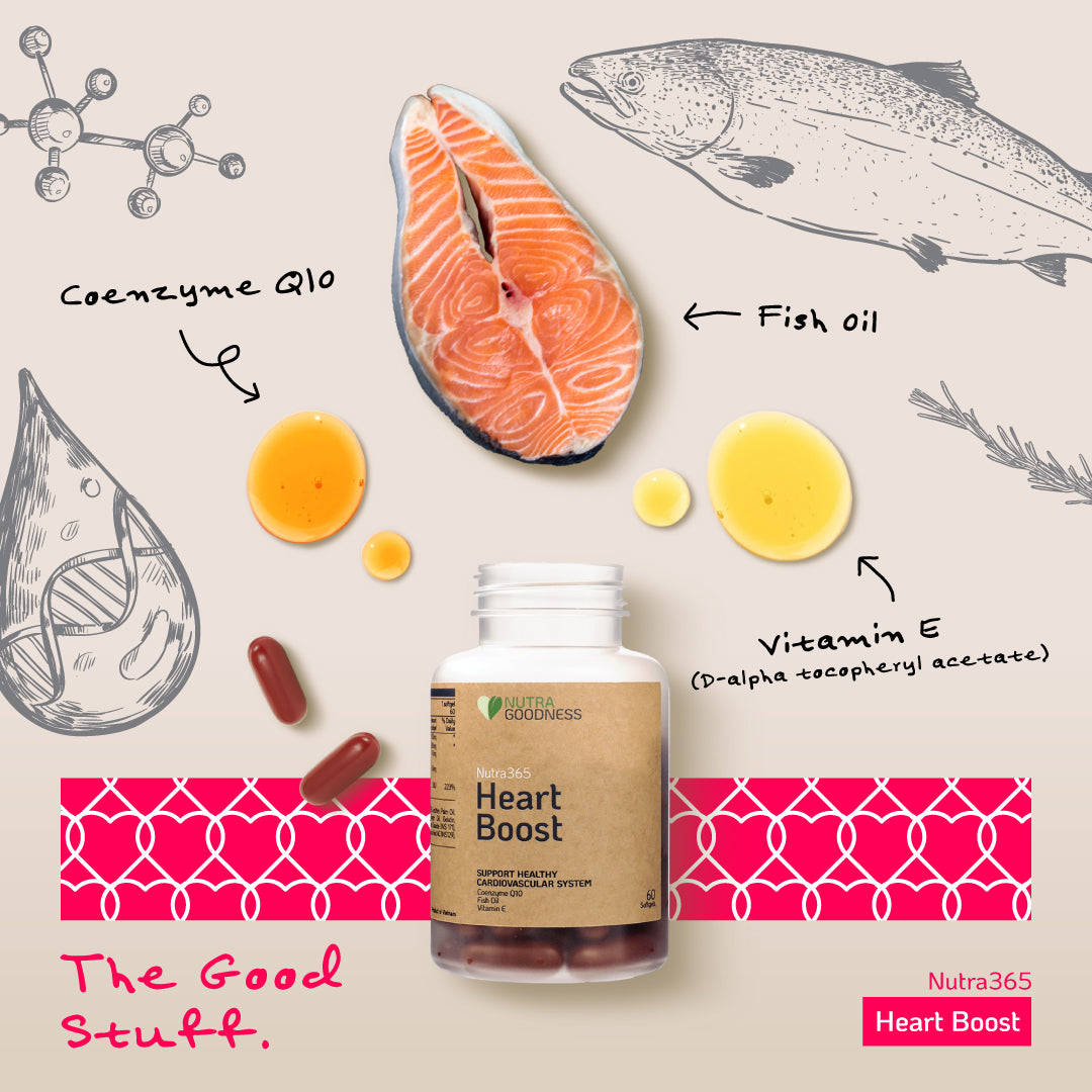 Nutra Goodness Nutra365 Heart Boost 30s - Support Healthy Cardiovascular System & Blood Circulation