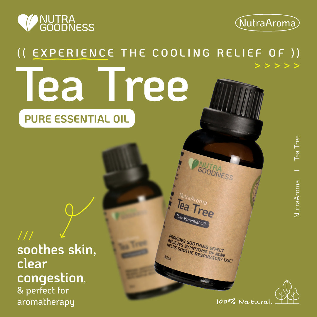 [Mix & Match] Nutra Goodness NutraAroma Pure Essential Oil 30ml - Peppermint/Lime/Ginger/Tea Tree