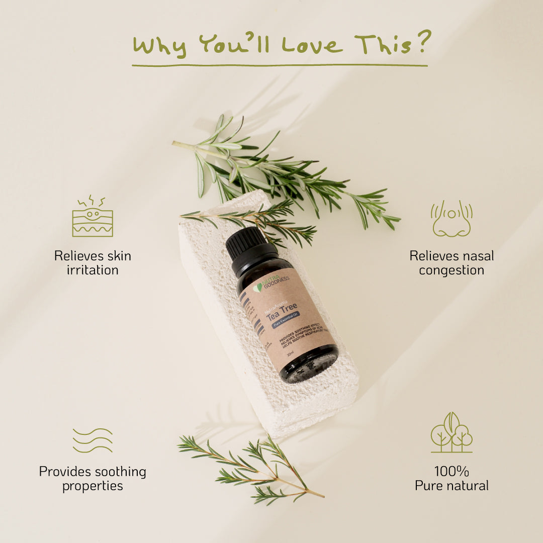 [Mix & Match] Nutra Goodness NutraAroma Pure Essential Oil 30ml - Peppermint/Lime/Ginger/Tea Tree