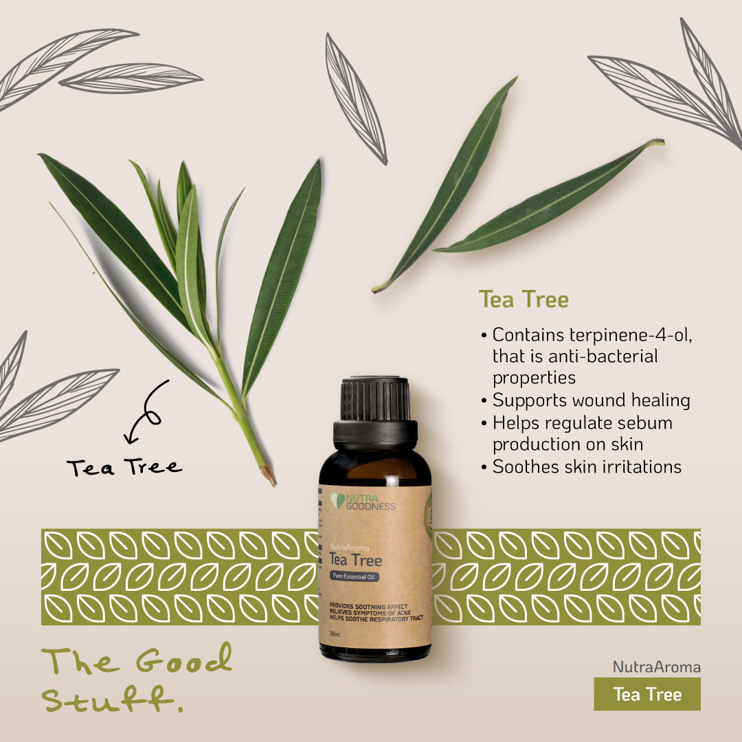 [Mix & Match] Nutra Goodness NutraAroma Pure Essential Oil 30ml - Peppermint/Lime/Ginger/Tea Tree