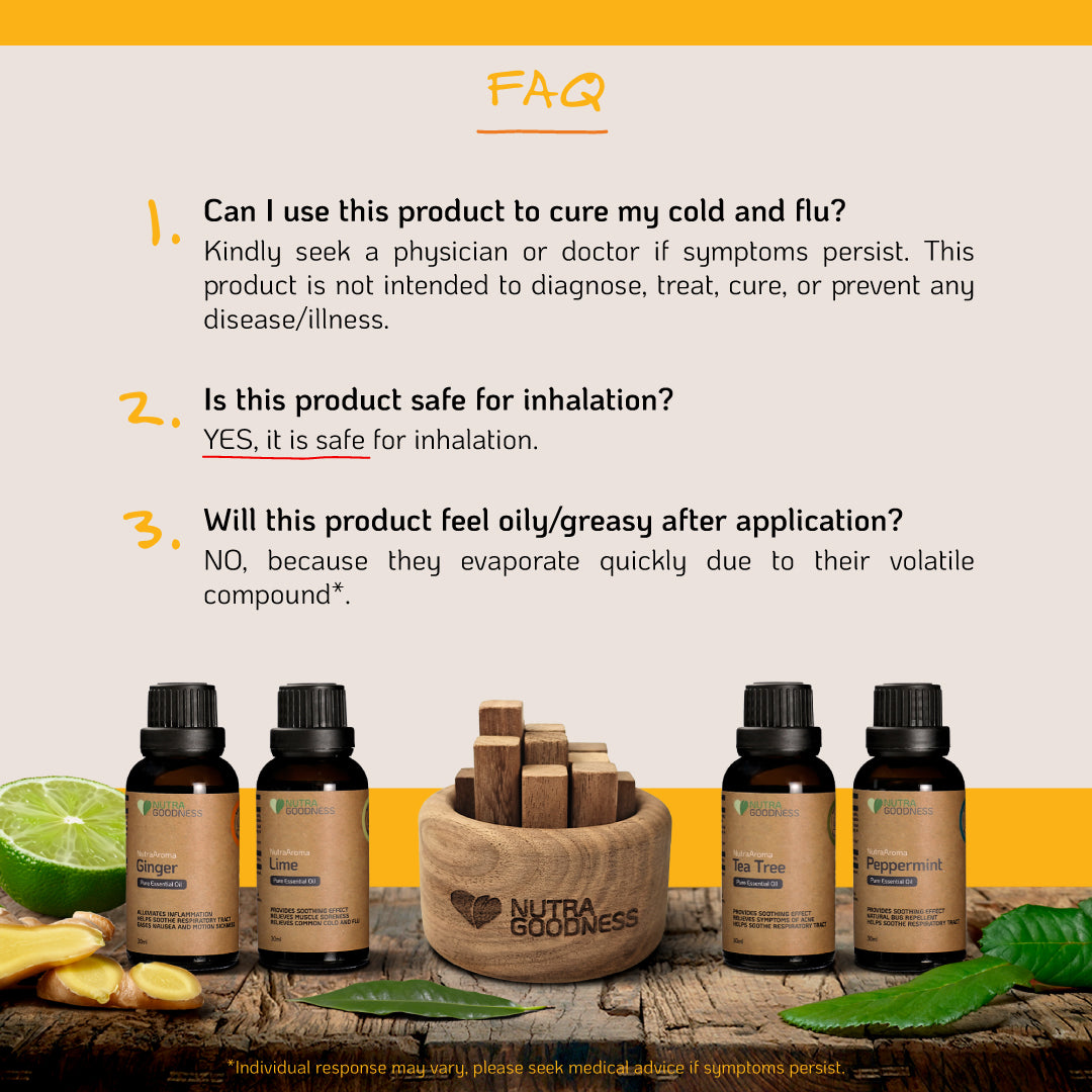 [Mix & Match] Nutra Goodness NutraAroma Pure Essential Oil 30ml - Peppermint/Lime/Ginger/Tea Tree