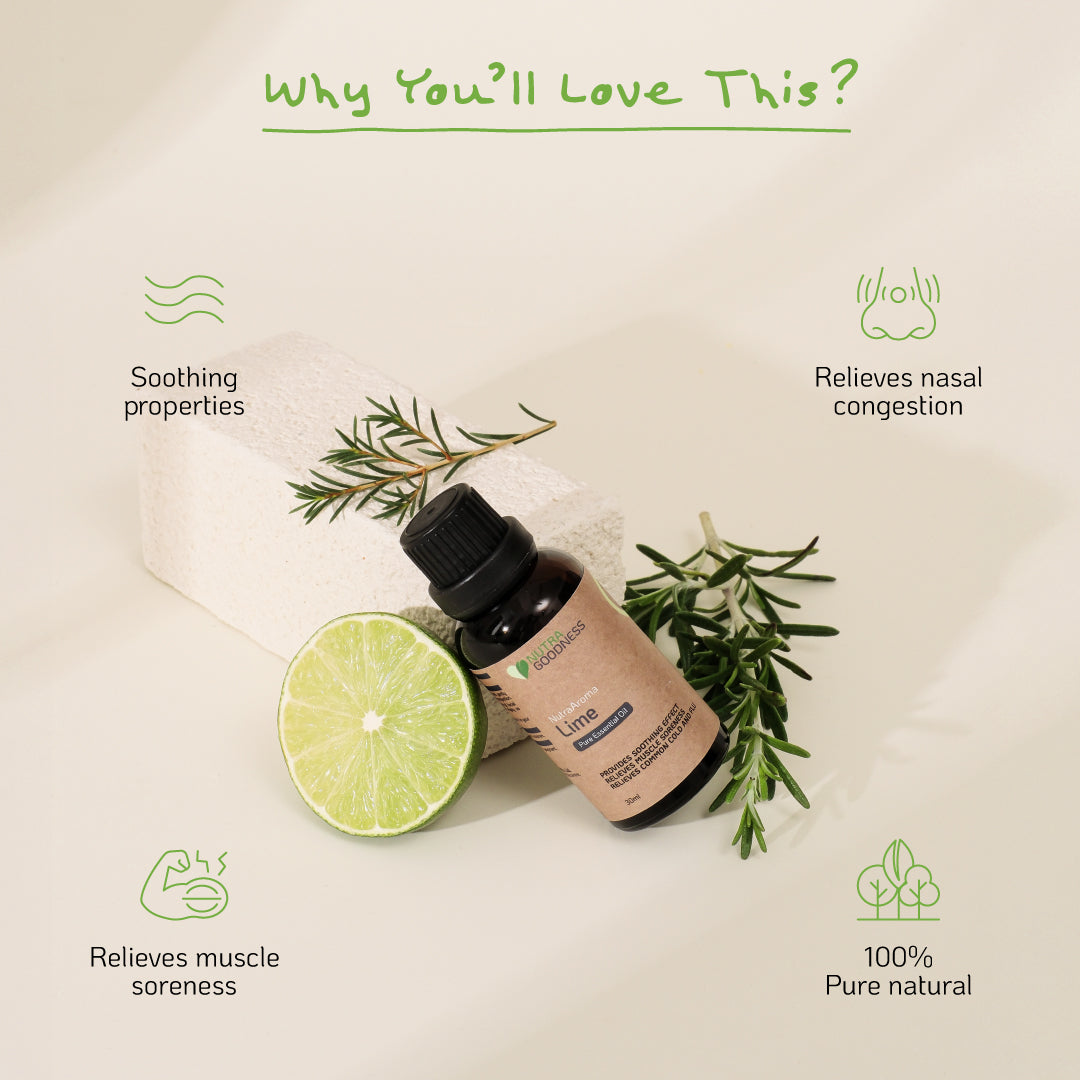 [Mix & Match] Nutra Goodness NutraAroma Pure Essential Oil 30ml - Peppermint/Lime/Ginger/Tea Tree