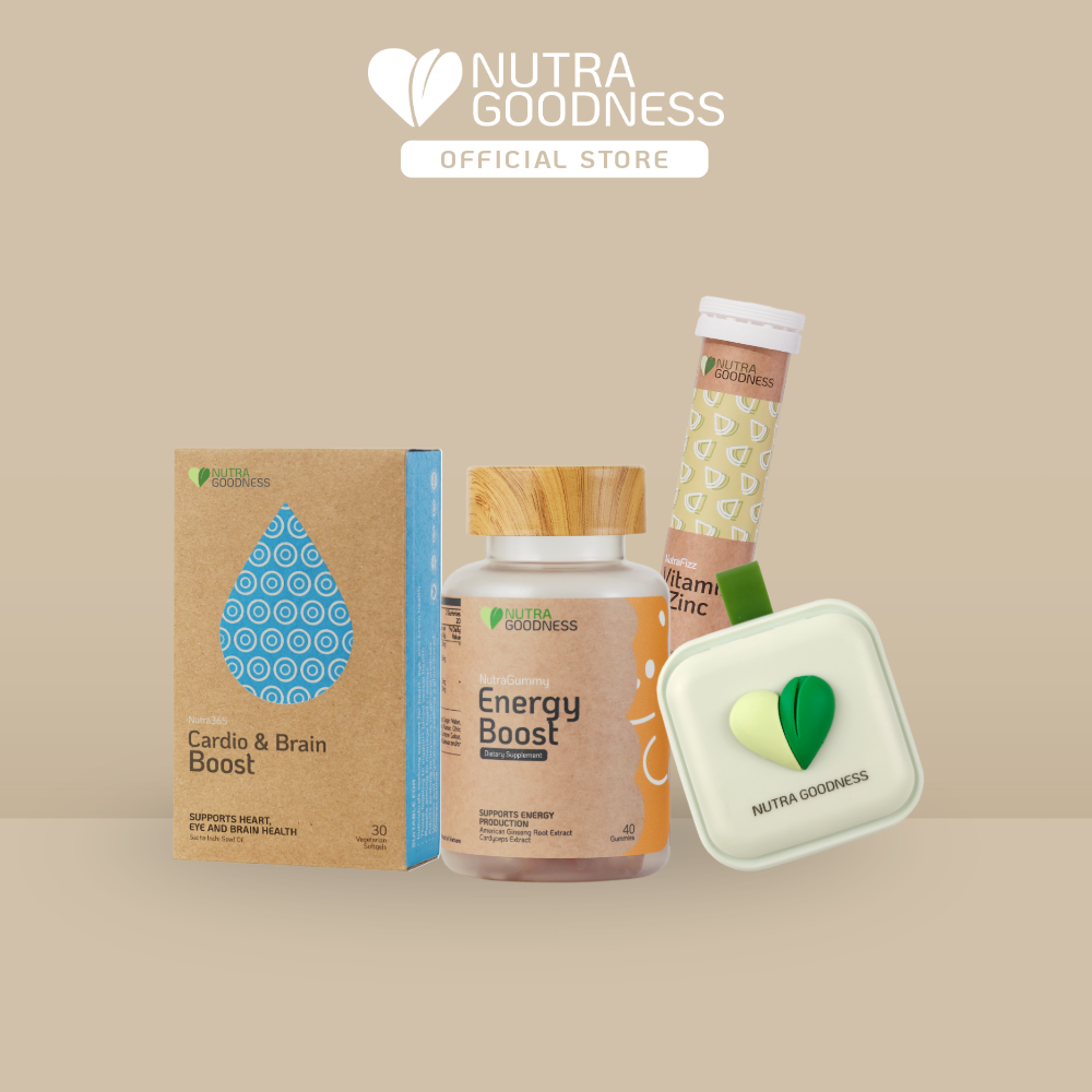 [Nutra Goodness MindFuel Wellness] Nutra365 Cardio & Brain Boost + NutraGummy Energy Boost + NutraFizz Effervescent