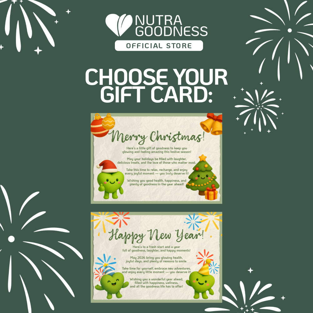 [Nutra Goodness Festive Goodness Set] NutraBreeze BeautyCool + NutraBreeze DetoxCool (Winter Melon + Corn) + NutraFizz Vitamin C + Zinc Effervescent (Lime + Orange) + Greeting Card (Christmas or New Year) - Personalized Wellness Gift