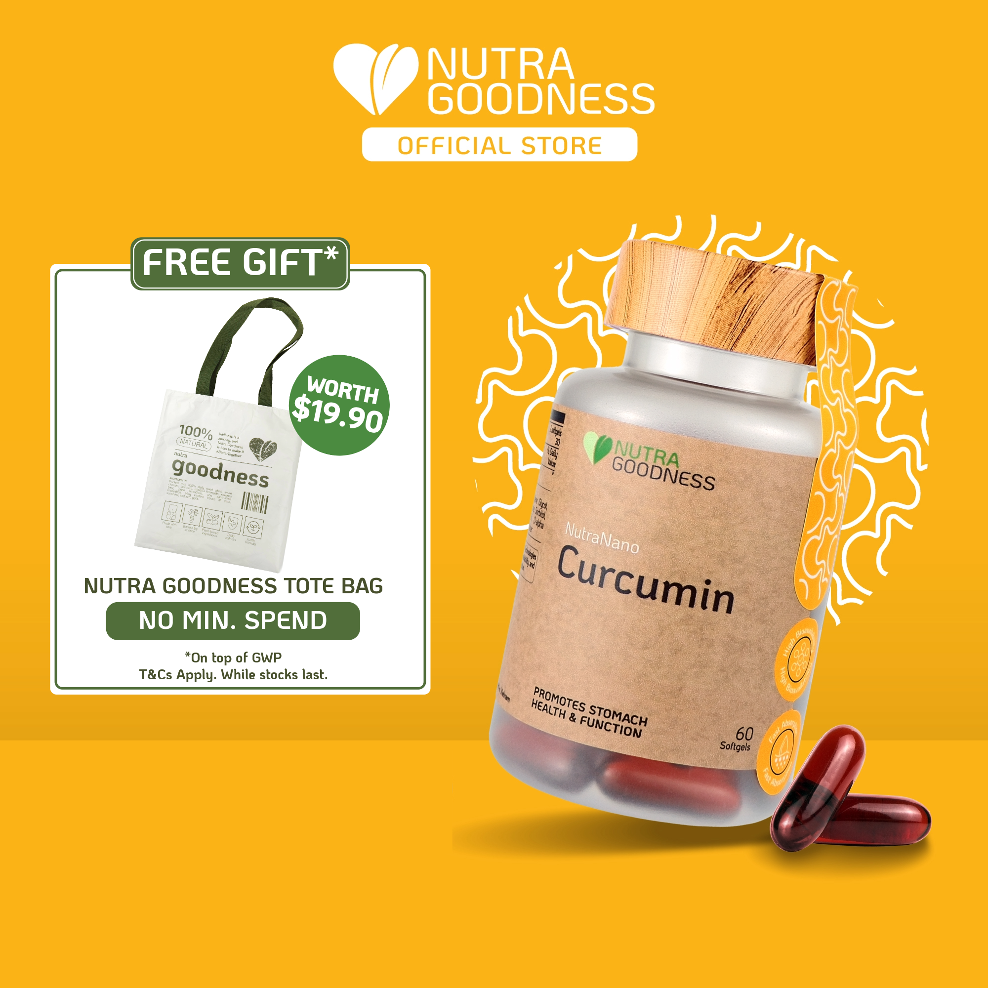 Nutra Goodness NutraNano Curcumin 60s - Support Gut Wellness & Relieve Bloat