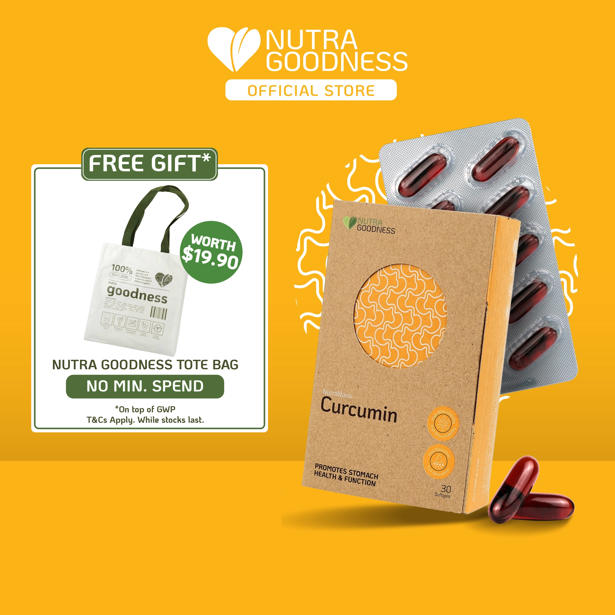 Nutra Goodness NutraNano Curcumin 30s - Support Gut Wellness & Relieve Bloat
