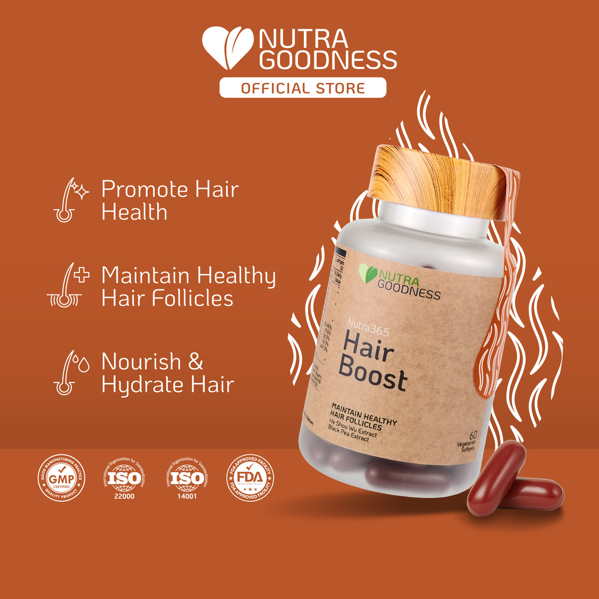Nutra Goodness Nutra365 Hair Boost 60s – Support Healthy Hair Follicle ...