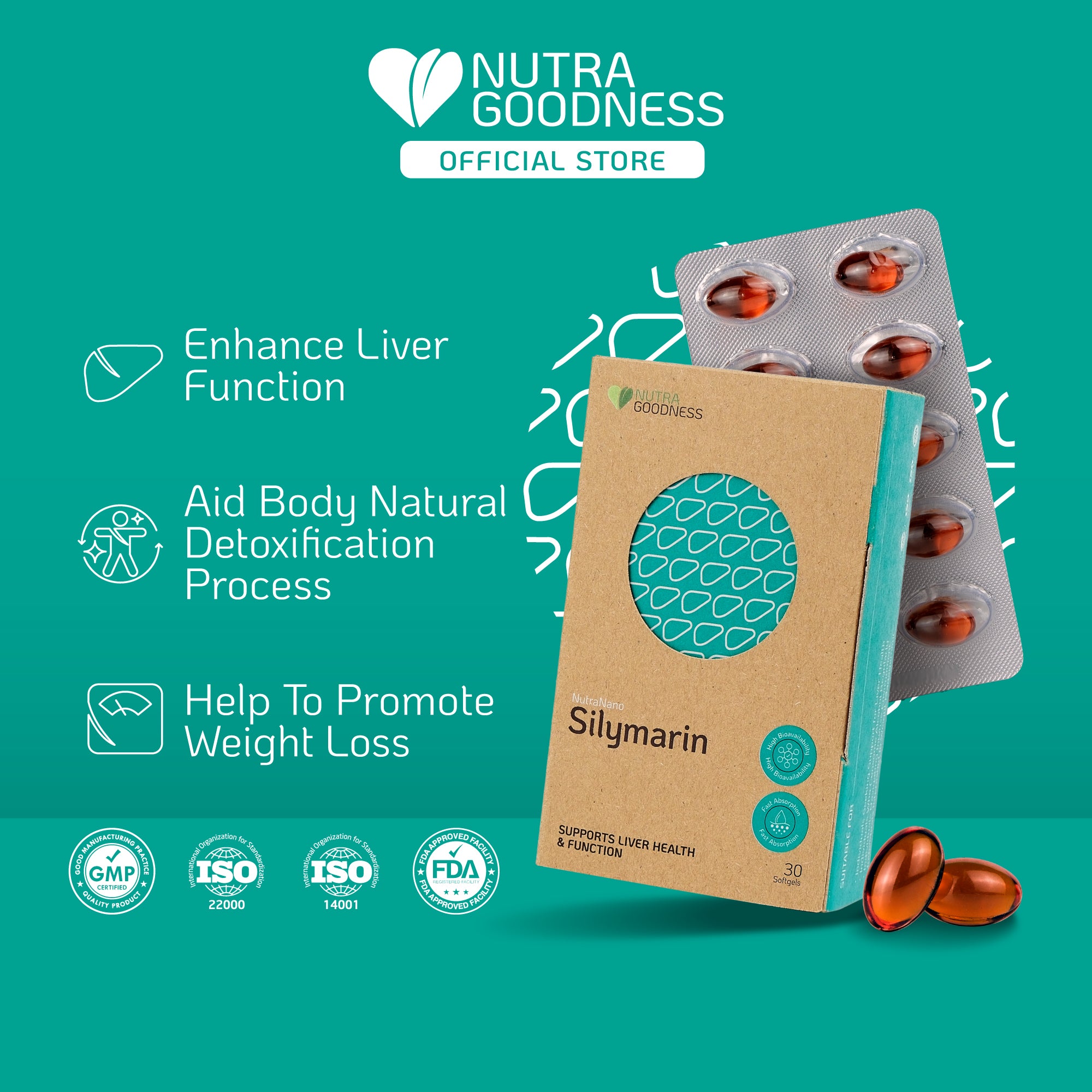 [PRE-ORDER] Nutra Goodness NutraNano Silymarin 30s - Support Healthy Liver Function & Stress Response