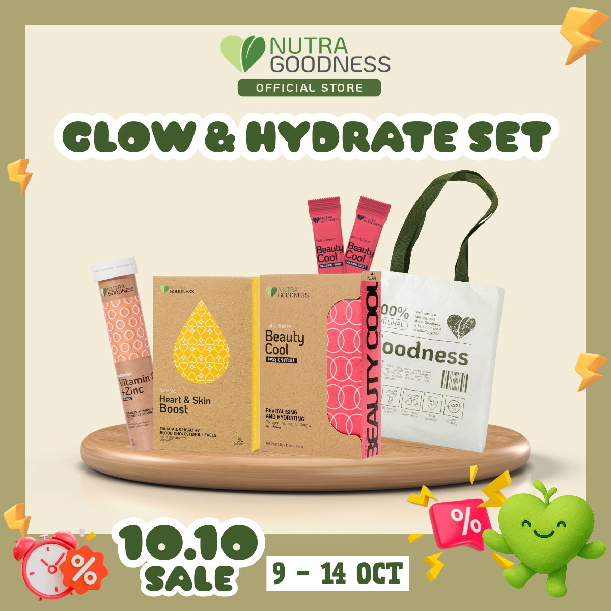 [Nutra Goodness Glow & Hydrate Set] Nutra365 Heart & Skin Boost + NutraBreeze BeautyCool + NutraFizz Effervescent