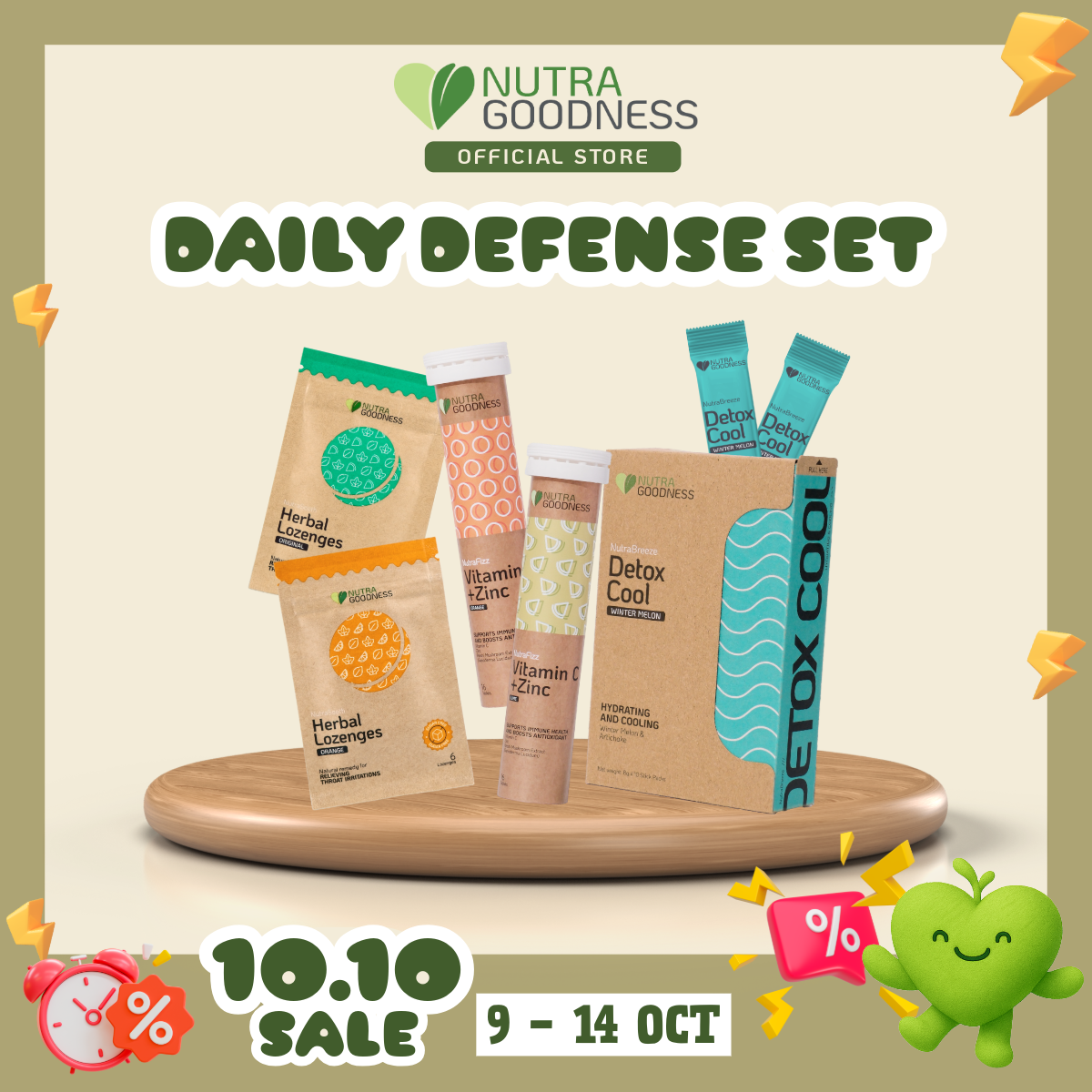 [Nutra Goodness Daily Defense Set] NutraBreeze DetoxCool + NutraFizz Vitamin C  Effervescent + NutraSooth Lozenges