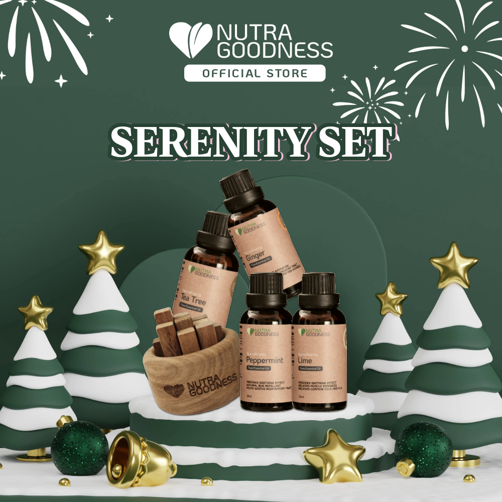 [Serenity Set] NutraAroma Pure Essential Oil 30ml + Zen Wood Aroma Diffuser