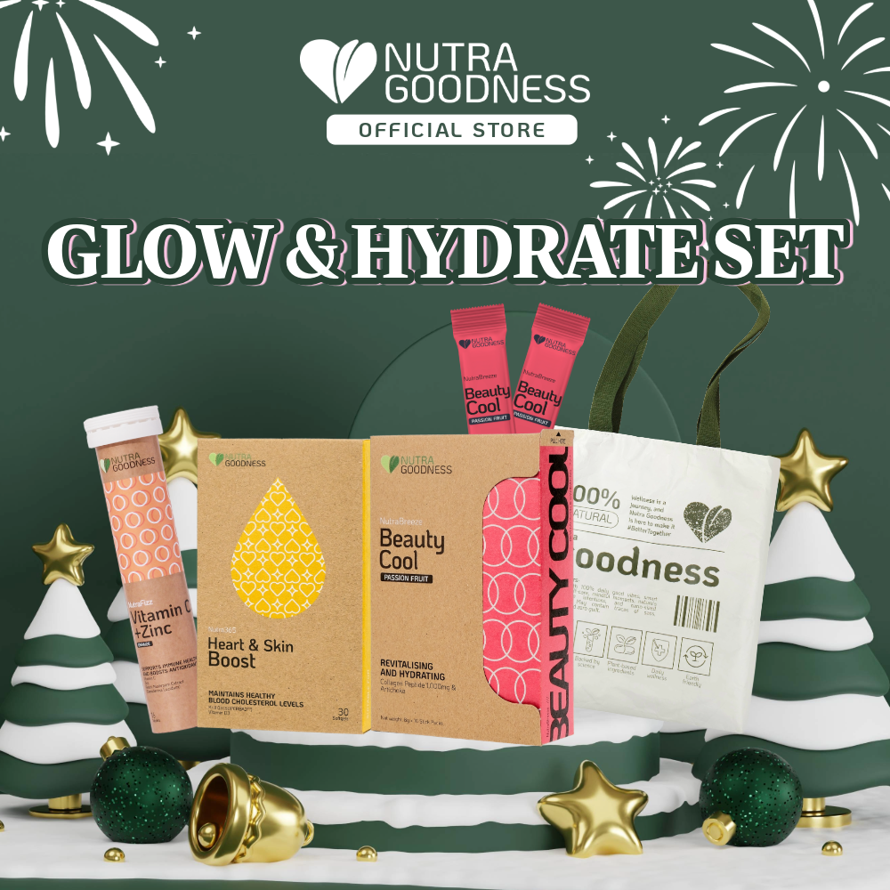 [Glow & Hydrate Set] Nutra365 Heart & Skin Boost + NutraBreeze BeautyCool + NutraFizz Effervescent